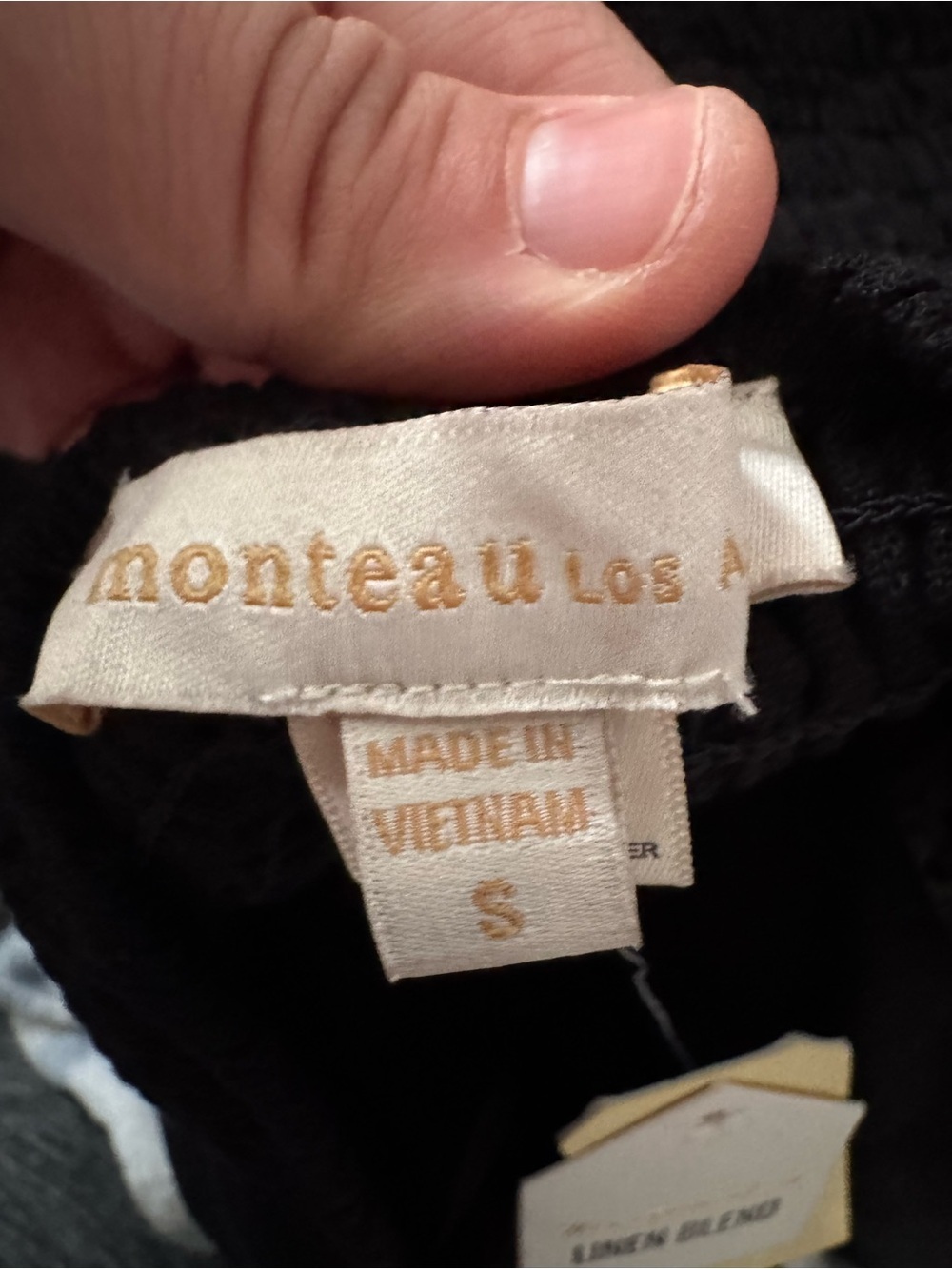 Monteau Los Angeles Black Halter Button-Front Dress Small NWT Linen Blend - Picture 3 of 6
